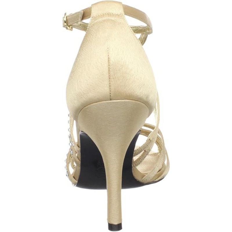 Nina Women's Gold Crysten Satin Ankle-Strap Dress Sandal | Size 8m | New In Box — image 7 of 8